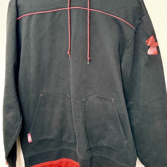 Under Armour XL Hoodie Black Red Loose Fit Sweatshirt “Protect This House” - Picture 1 of 12